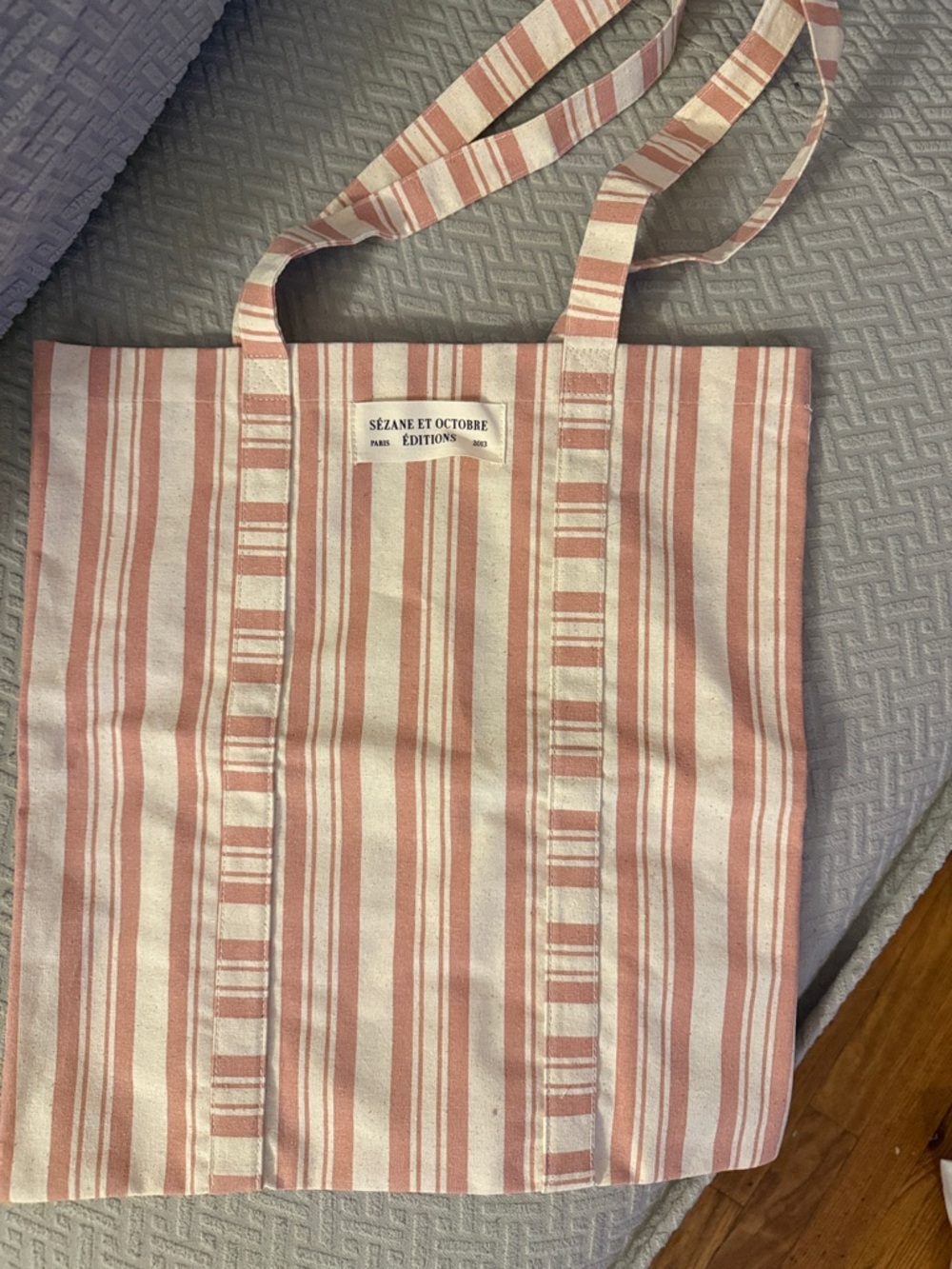 Striped Canvas Tote Bag in Blush and Cream - SÉZANE ET OCTOBRE